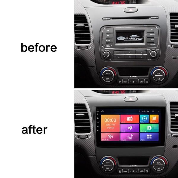 

car multimedia player android 9.0 2+32g automotivo radio for kia forte cerato 2013 2014 2015 stereo gps navigation car dvd