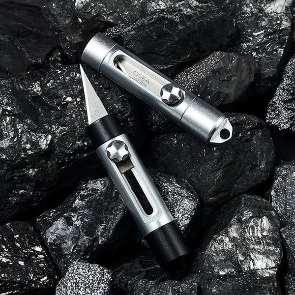 

1 пк малого выдвижной cutter открытый мини портативный нож для бумаги резак высокая твердость углеродистой стали ключевой цепи инструмента д