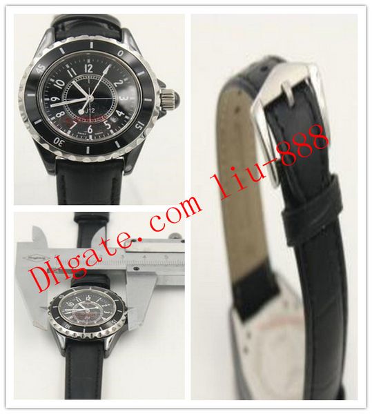 

recently listed new style women watch wristwatch black dial 38mm automatic black leather strap luxury watch elling, Slivery;brown