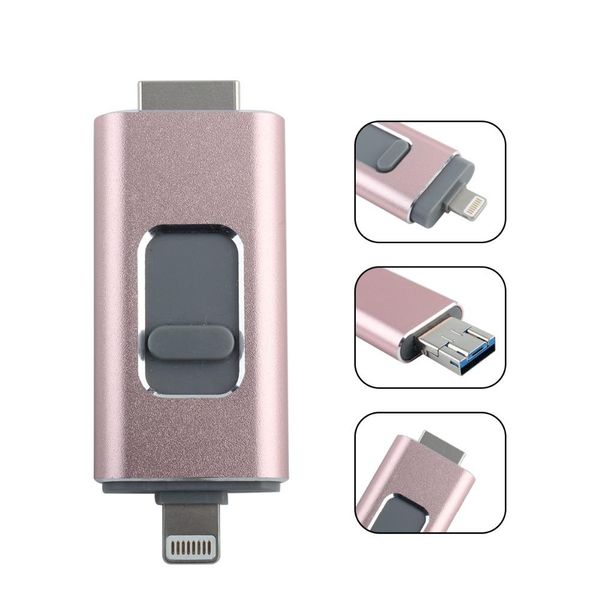 

Высокое качество Android iOS флэш-накопитель 128 ГБ 64 ГБ 32 г Memory Stick 3-в-1 OTG USB Pen Drive Внешнее