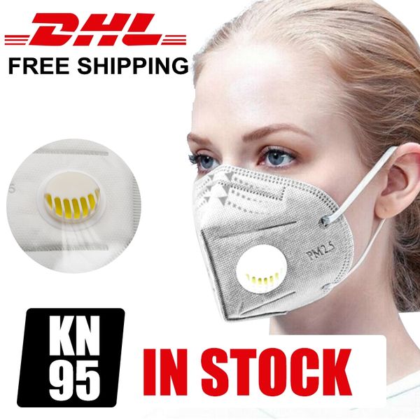 

DHL Бесплатная доставка Kn95 маски для лица с клапаном пылезащитный PM2. 5 дышащий респиратор рот Маска 95% фильтрация защитный чехол Маска в наличии