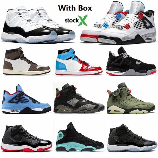 

2020 size 13 with box stock x 1s 4s 11s basketball shoes travis scotts cactus jack fearless what the bred concord 45 island green sneaker