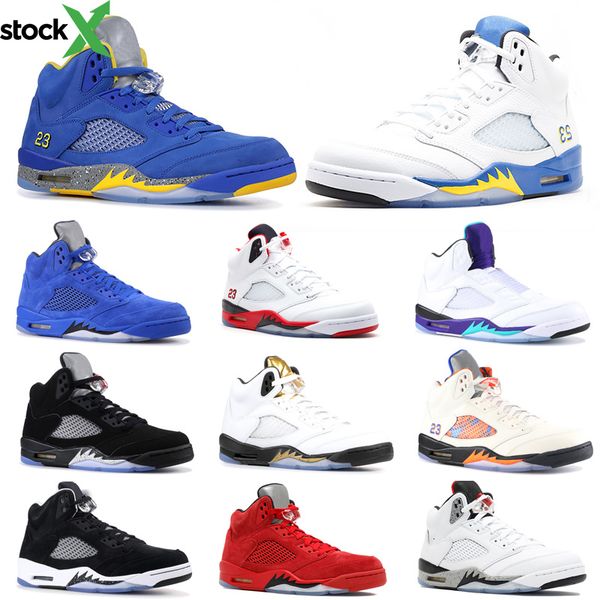 

2019 mens 5 5s basketball shoes bred laney blue white fresh prince grape international flight men sport sneaker size 41-47 sale online