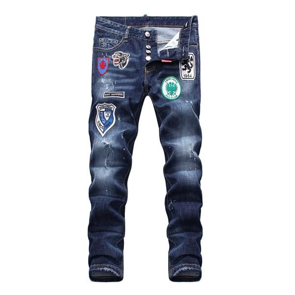 

2020 fashion jeans f men straight slim elastic jeans mens casual biker male stretch denim, Blue