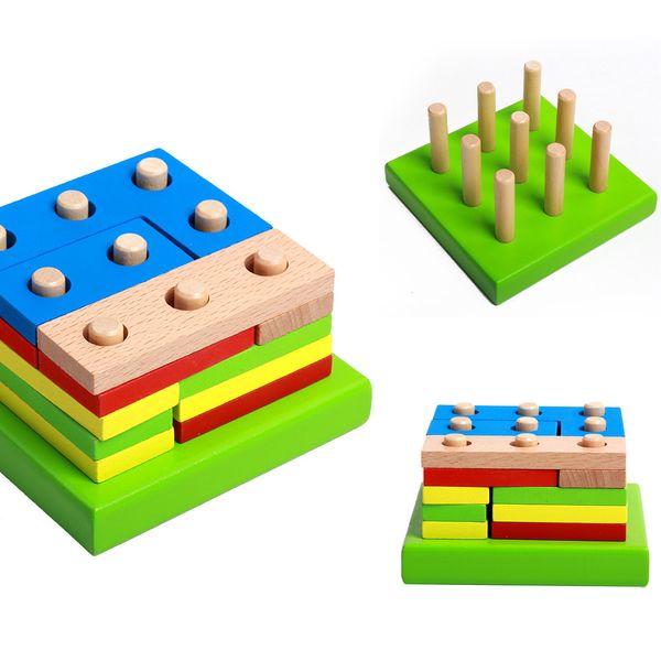 

детский деревянные строительные блоки монтессори деревянные головоломки детские игрушки геометрическая сортировка совет дети образования игр