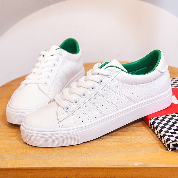 

women leather 2020 spring trend casual flats sneakers female new fashion comfort lace-up vulcanized shoes mx200425, Black