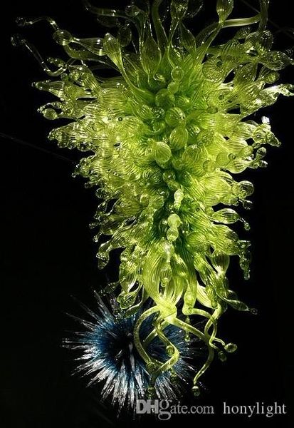 

green glass led pendant lamps style hand blown glass chandelier color size customized ce ul certificate gift home decor lamps