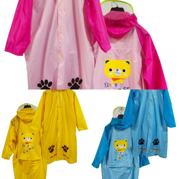 

cartoon student cute with schoolbag cartoon children's backpack backpack student cute children's raincoat with schoolbag raincoat, Red;brown