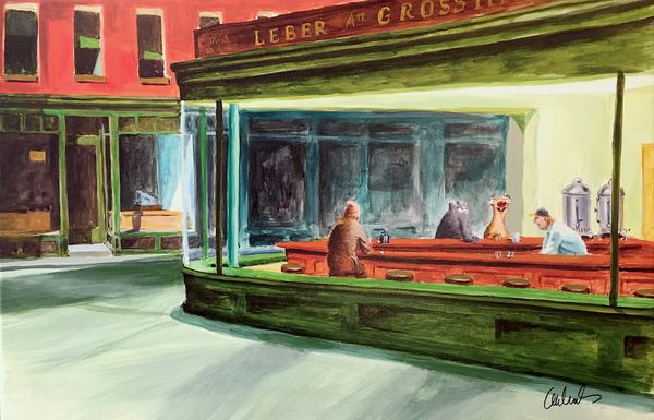 

отто waalkes nighthawks home decor расписанную hd печати картина маслом на холсте wall art canvas картинки 200222