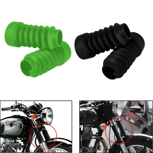 

black + green motorcycle front rubber fork dirt cover gaiter gator boot cap