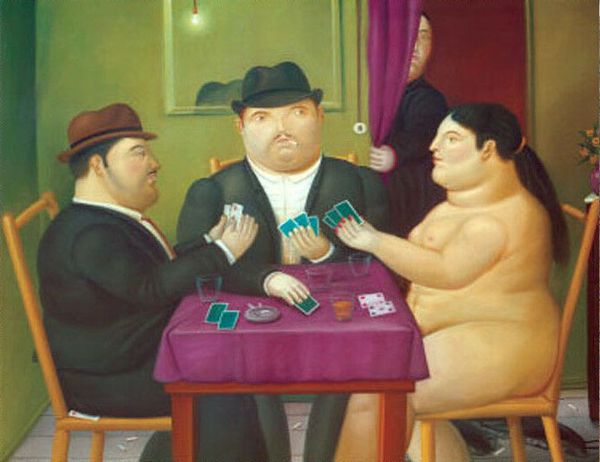 

fernando botero play cards home decor handpainted &hd print oil painting on canvas wall art canvas pictures 200205