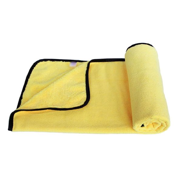 

36in x 22in yellow large plush drying microfiber towels microfiber weave absorbent car drying towel