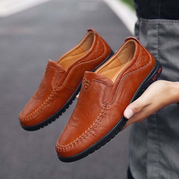 

2019 summer men england fashion casual peas men's four seasons trend lazy driving shoes foot covering large size, Black