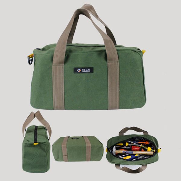 

2 pieces 14" canvas hand tool bag green multipurpose toolkit storage tote
