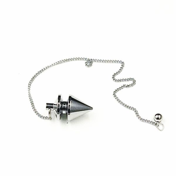 

pendulum stone healing pyramid reiki copper pendulum metal pendant charms chrome rose gold fashionable with chain, Silver