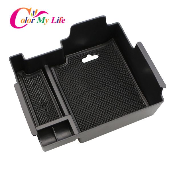 

color my life abs car armrest storage box organizer holder for explorer 2011 - 2017 mat glove box interior accessories