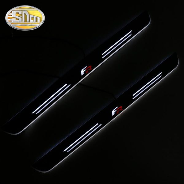 

customized 4pcs moving led welcome pedal car scuff plate pedal threshold door sill pathway light for seat leon arona ateca