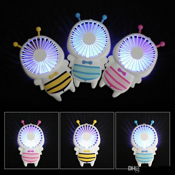 

горячий handy usb заряд вентилятора мини bee ручка зарядки электрических вентиляторов тонкий ручной портативный luminous night light для под
