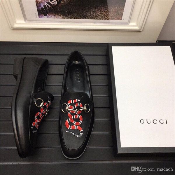 

18ss loafers men's shoes casual shoes fashion party shoes for men sapato masculino social couro scarpe uomo eleganti erkek ayakkabi yy1, Black