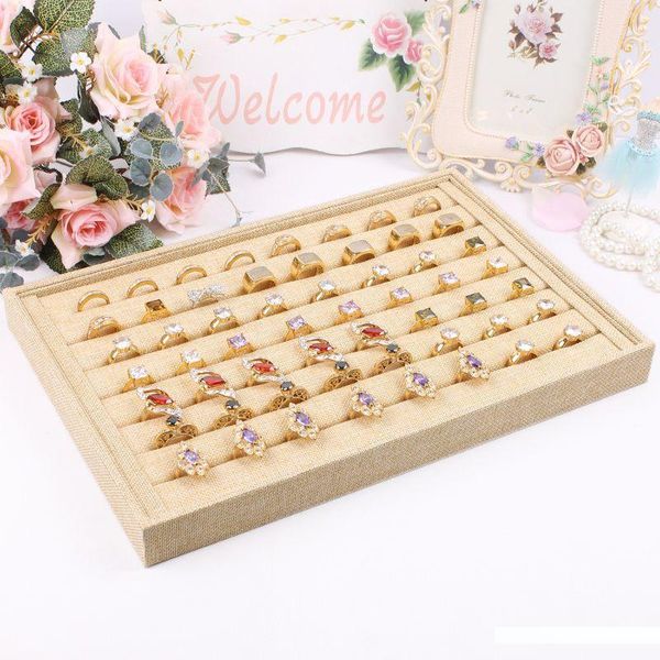 

2015 new style wholesale organizer show case jewelry display rings holder box new linen ring storage ear pin display box, Black;white