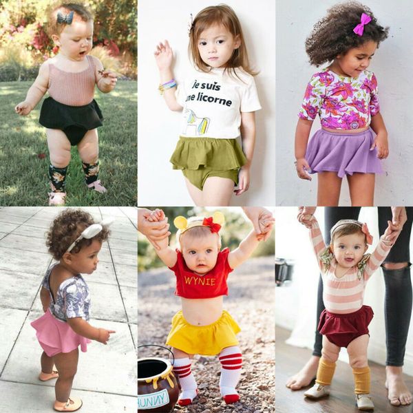 

newborn kids baby girls panties shorts pants ruffle bloomer diaper cover briefs, Black