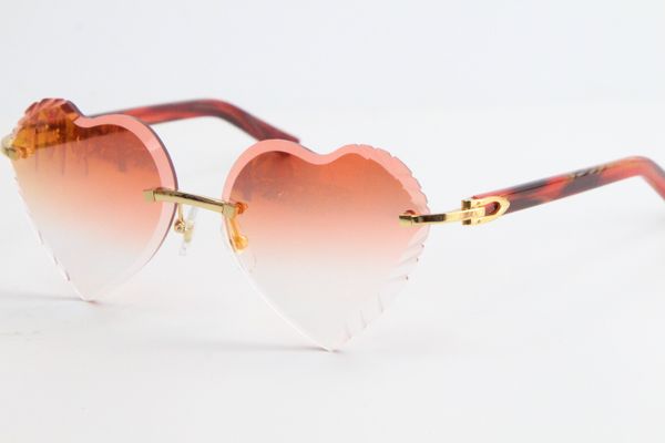 Verkaufe randlose Sonnenbrille, Marmor-Lila-Plank-Sonnenbrille, 3524012, Adumbral-Verlaufsgläser, transparente Rahmen mit klaren Brillen, Unisex, ornamental