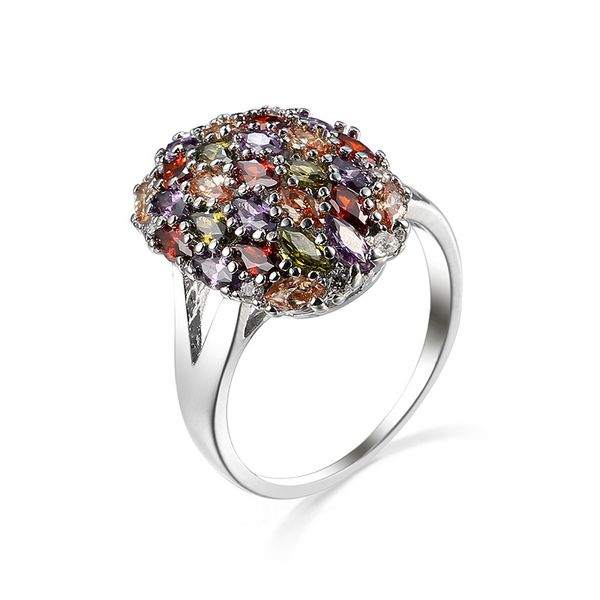 

wedding rings multicolor zircon female accessories jewel ring fashion jewelry engagement lover birthday couple party gifts women, Slivery;golden