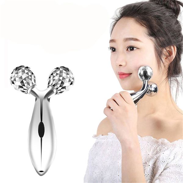 

3d roller massage v face lift facial massager instrument beauty tighten skin body shaping relaxation 360 rotate thin face lift tool jk1912