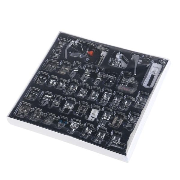 

42pcs sewing machine supplies presser foot feet for sewing machines feet kit set with box for brother singer janome, Black
