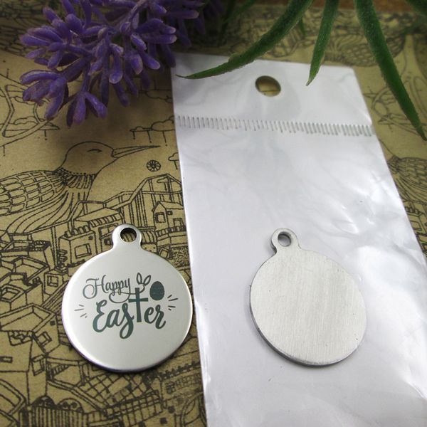 

40pcs--"happy easter version-6"stainless steel charms more style for choosing diy charms pendants for necklace, Bronze;silver