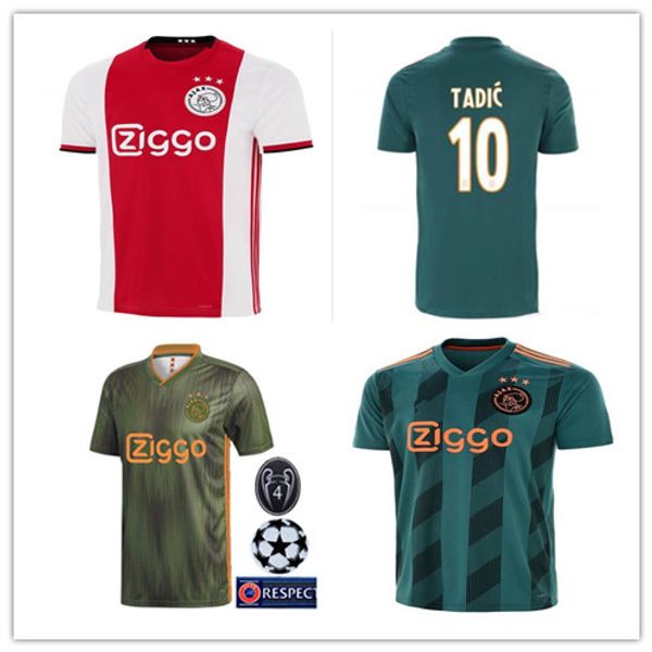 

19/20 Ajax FC Soccer Jersey 2019 2020 TADIC DE JONG ZIYECH DE LIGT DOLBERG VAN DE BEEK Champions football uniform shirt
