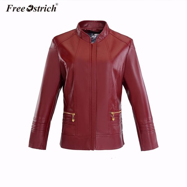 

ostrich autumn winter leisure fashion solid women jacket stand collar zipper bomber jacket 2019 new women coats n30, Black;brown