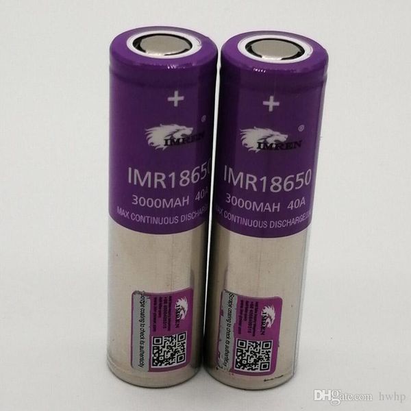 

100% высокое качество imr 18650 аккумулятор 30000 мач 3.7 в 40a 18650 аккумуляторы литиевые аккумуляторы fedex бесплатная доставка
