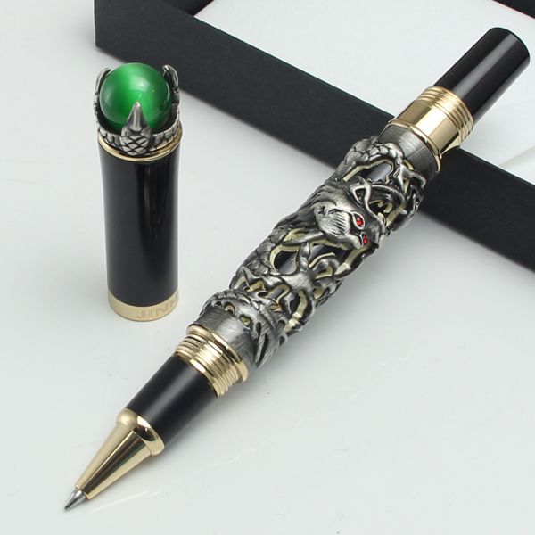 

jinhao golden dragon king green play pearl 0.7mm nib rollerball pen black / silver/ grey/ for choice office business gift n, Blue;orange