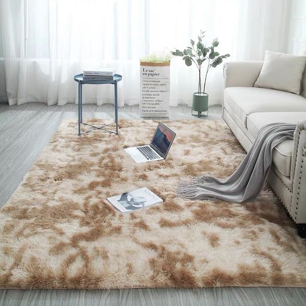 

carpets rectangle carpet for living room bedroom anti-slip floor mats tie dyeing plush soft coffee table kids game tents rugs
