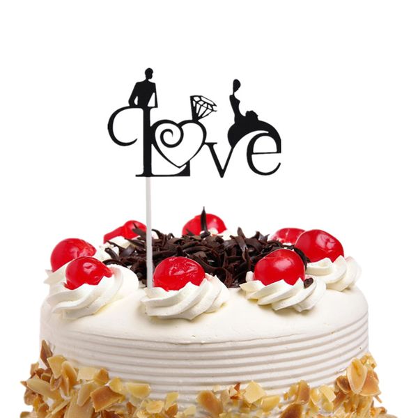 

20pcs/lot love heart cake flag bridal cake ers multi colors wedding engagement party decoration wholesale supplies diy