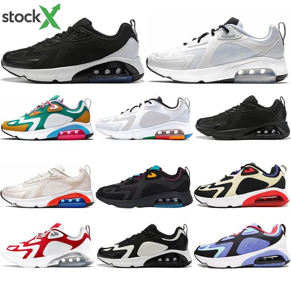 

2020 200 bordeaux women men running shoes desert sand mystic green triple black 200s mens trainers athletic sports sneakers size 36-45, White;red