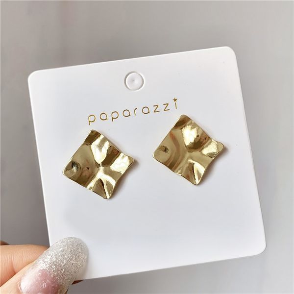 

2020 новая серебряная игла корея темперамент простой инс морозный ветер металлические серьги стержня для женщин мода ювелирные изделия аксес, Golden;silver