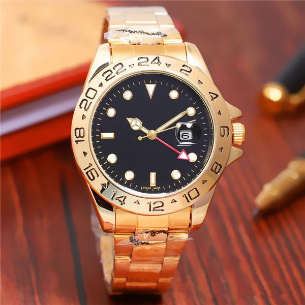 

40 мм relogio masculino мужские часы Роскошные часы модный черный циферблат с календарным браслетом складной застежкой мастер мужской подарокluxury мужские часы