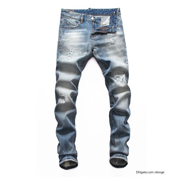 

dsquared2 dsq ds2 дизайнерские джинсы черного роскошь разорванную тощий байкерские брюки мото dsn10 налить hommes метанию хип-хоп джинсовой, Blue