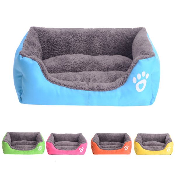 

9 colors pet square sofa kennel waterproof bottom soft wool cat dog house winter warm dog bed moisture-proof s-3xl