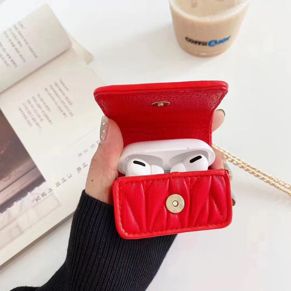 

fashion airpods 1/2 case trend headphones airpods pro case leather belt chain temperament earphone bag protective sleeve new-2