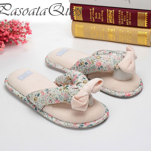 

cotton floral slippers indoor spring home house flip flops women shoes spring summer slides pasoataques brand asspfct058, Black