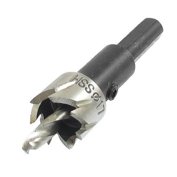 

big deal gray metal twist drill bit 17mm cutting diameter hole saw hex wrench