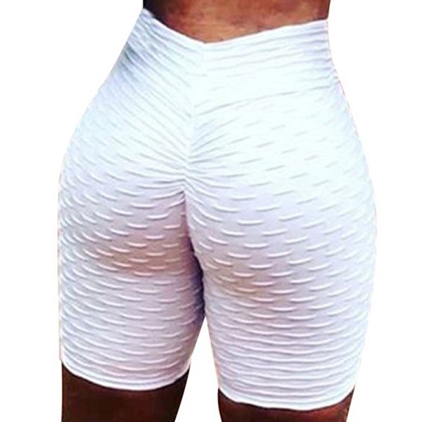 

fashion yoga shorts woman's half cropped push up high waist athletic shorts sports wear for women gym fitness yoga pants, White;red