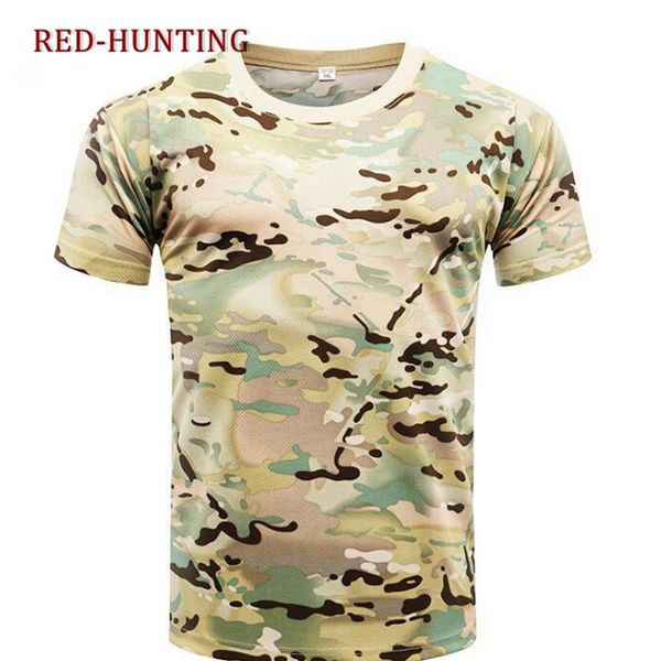 

quick dry short sleeve camo clothing o neck t shirt summer camouflage t-shirt men tactical army combat, Gray;blue