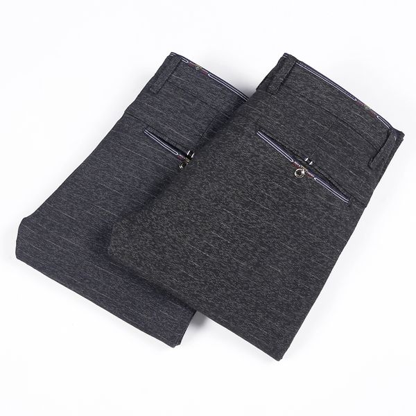 

loldeal men's pants long in thick bull twill fabric and straight fit expandable-waist plain-front pant, Black