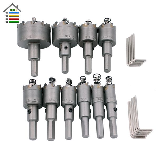 

new 16mm-50mm tungsten steel carbide tipped tct drill bit metal cutter core hole saw metalworking tool kit