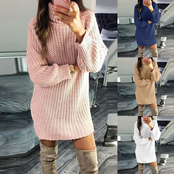 

new autumn sweater women pullover turtleneck solid color sweater slim fashion knitted winter women long sweaters, White;black