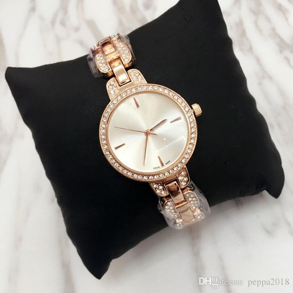 

2020 relojes de marca mujer fashion quartz watch casual steel dial style woman full crystal diamond dress clock party watches, Slivery;brown